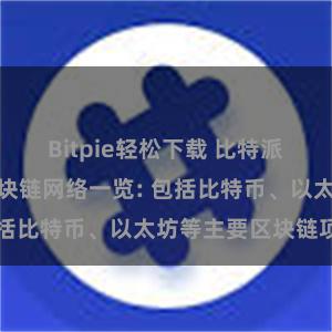 Bitpie轻松下载 比特派钱包支持的区块链网络一览: 包括比特币、以太坊等主要区块链项目