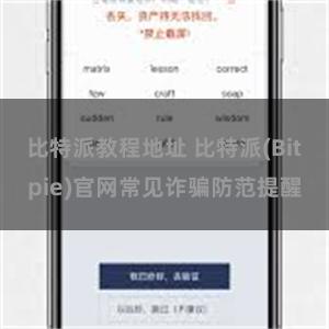 比特派教程地址 比特派(Bitpie)官网常见诈骗防范提醒