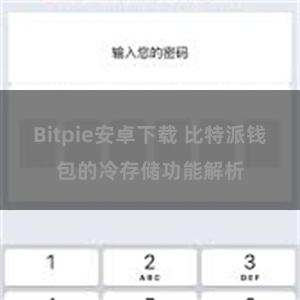 Bitpie安卓下载 比特派钱包的冷存储功能解析