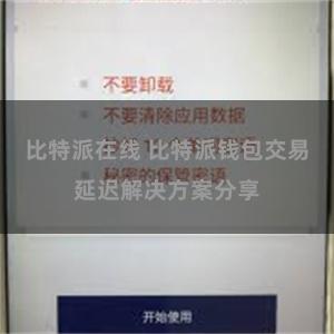 比特派在线 比特派钱包交易延迟解决方案分享
