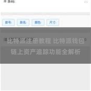 比特派注册教程 比特派钱包链上资产追踪功能全解析