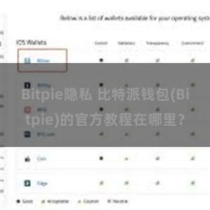Bitpie隐私 比特派钱包(Bitpie)的官方教程在哪里？