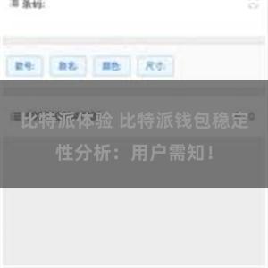 比特派体验 比特派钱包稳定性分析：用户需知！